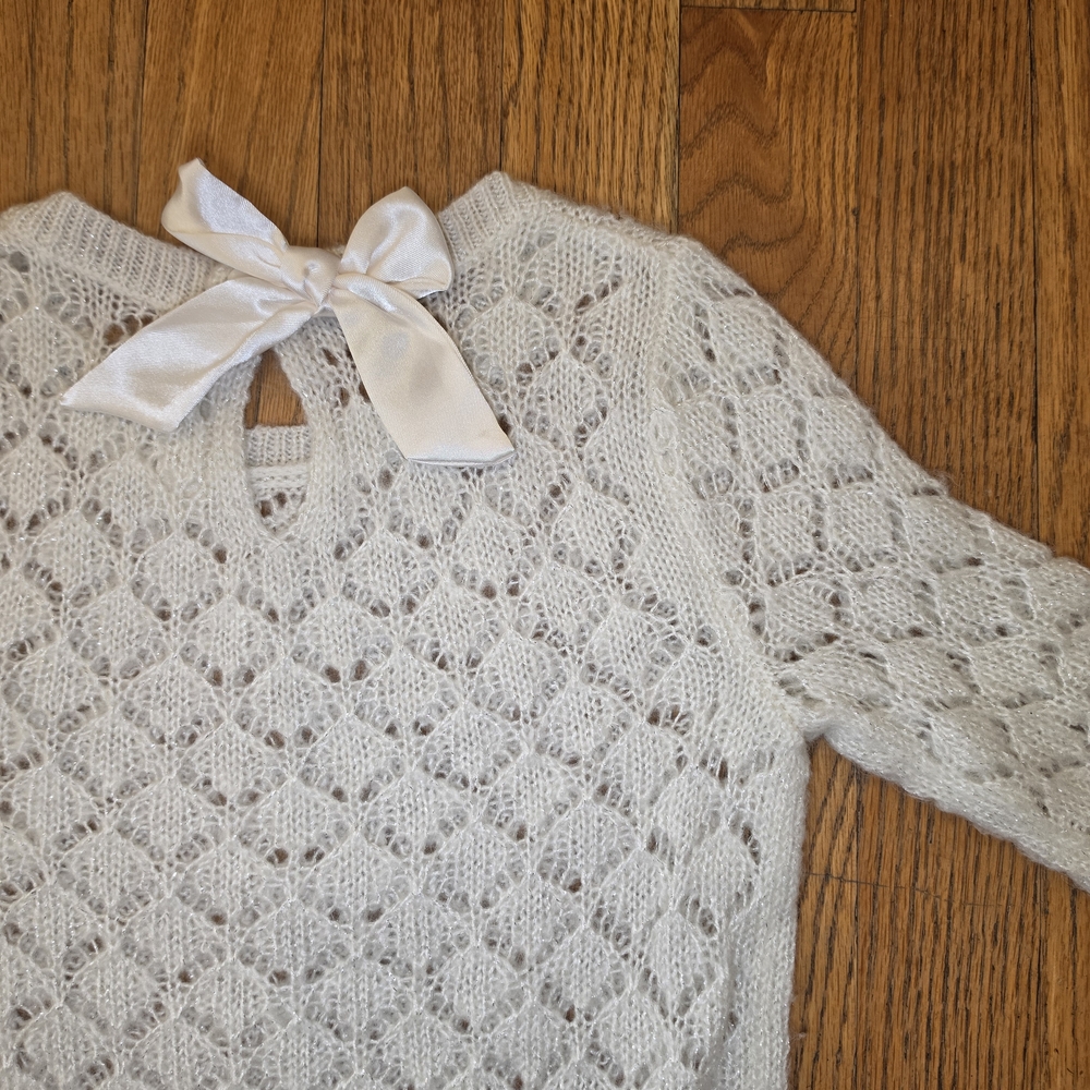 Cherokee Ivory Open-Knit Girls Sweater Size XS